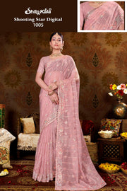 Star Glass Tissue Saree with Jarkan Diamond and Hand Work Embroidery with exclusive design (8 Colours Available).