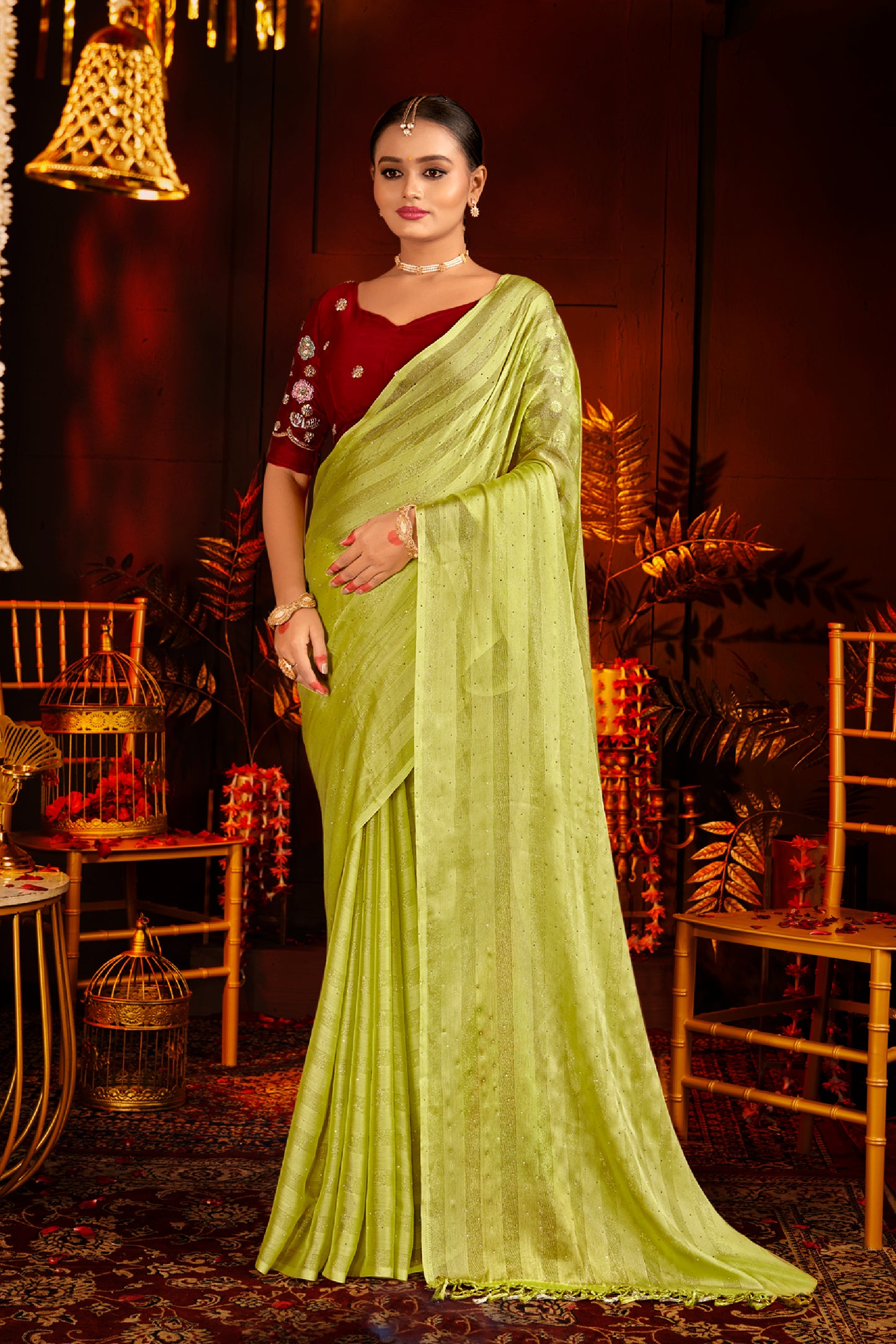 Anika Rimjhim Silk Saree – Traditional Weave with Modern Elegance, Perfect for Festive Occasions (8 Colours Available).