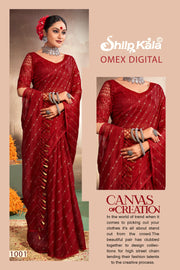 Omex Multicolor Chiffon Saree with Tone to Tone Matching (8 Colours Available).