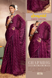 Omex Multicolor Chiffon Saree with Tone to Tone Matching (8 Colours Available).