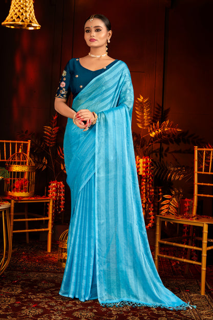 Anika Rimjhim Silk Saree – Traditional Weave with Modern Elegance, Perfect for Festive Occasions (8 Colours Available).