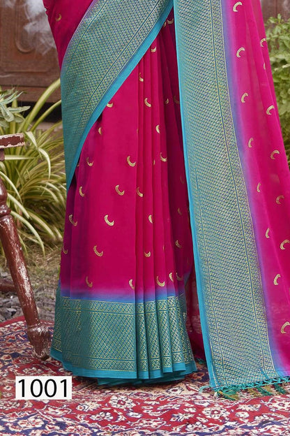 Chandra Kon Light Georgette Saree – Graceful Flow with Elegant Design for a Refined Look (8 Colours Available).