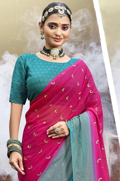 Chandra Kon Light Georgette Saree – Graceful Flow with Elegant Design for a Refined Look (8 Colours Available).