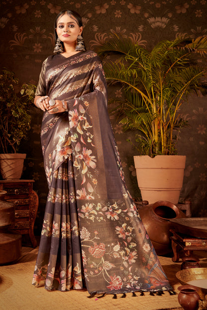 Brezza Jacquard Saree – Intricate Patterns with Rich Texture for a Sophisticated Look (8 Colours Available).