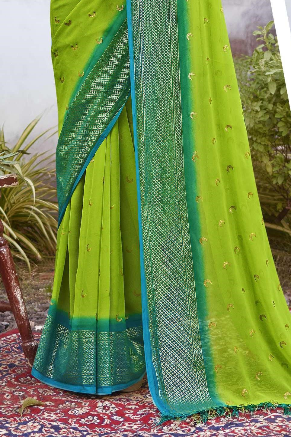 Chandra Kon Light Georgette Saree – Graceful Flow with Elegant Design for a Refined Look (8 Colours Available).