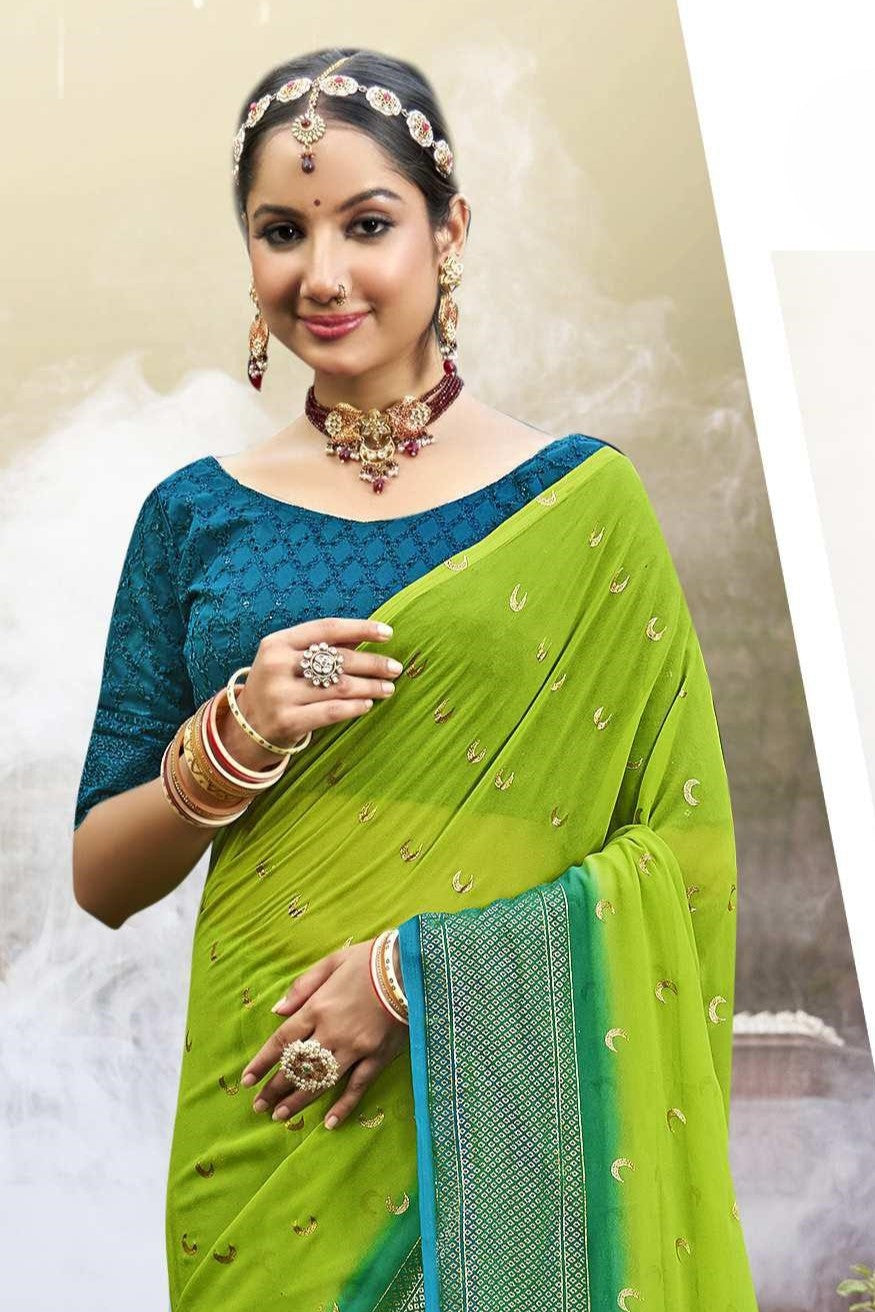 Chandra Kon Light Georgette Saree – Graceful Flow with Elegant Design for a Refined Look (8 Colours Available).