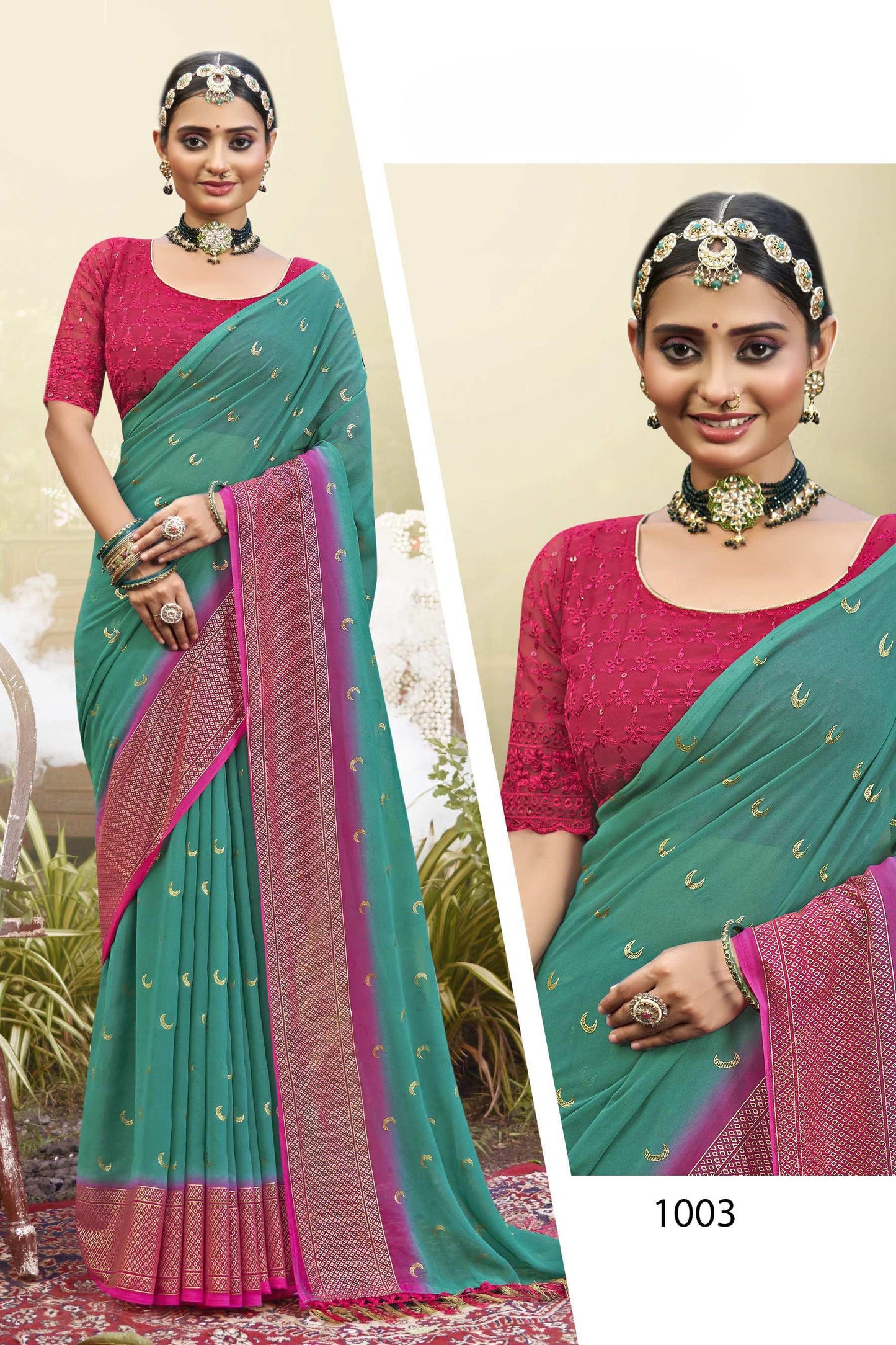 Chandra Kon Light Georgette Saree – Graceful Flow with Elegant Design for a Refined Look (8 Colours Available).