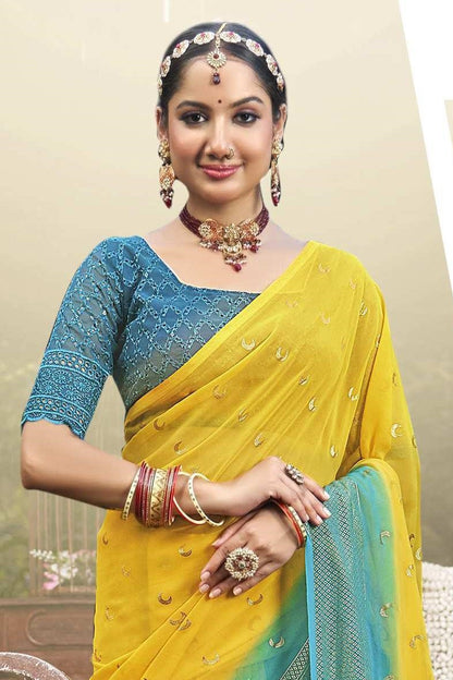 Chandra Kon Light Georgette Saree – Graceful Flow with Elegant Design for a Refined Look (8 Colours Available).