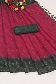 Samarthya Bottle Green Maroon Saree with Padding Concept