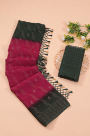 Samarthya Bottle Green Maroon Saree with Padding Concept