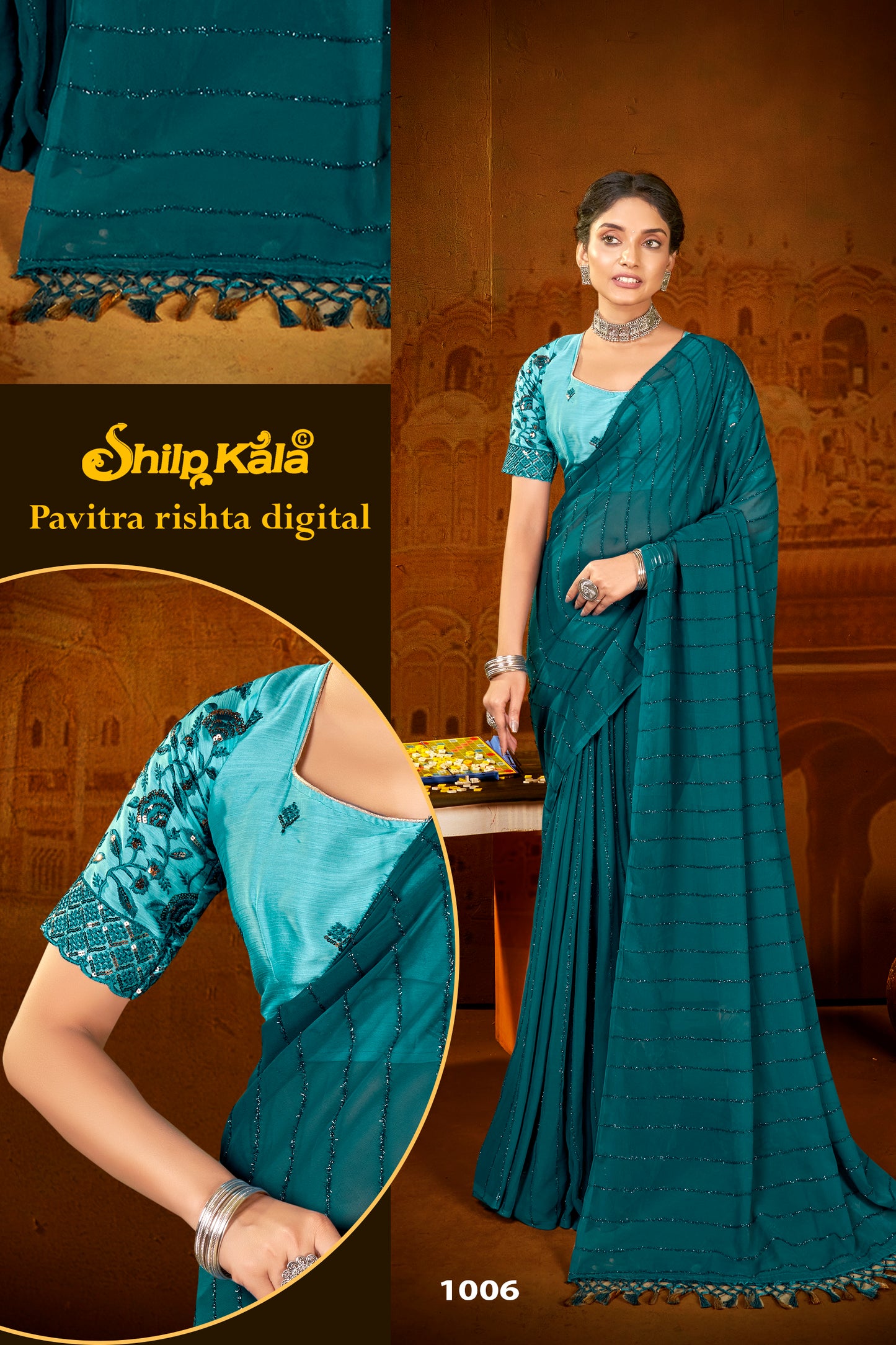 Pavitra Rishta Multicolor Saree with Fancy Work Blouse