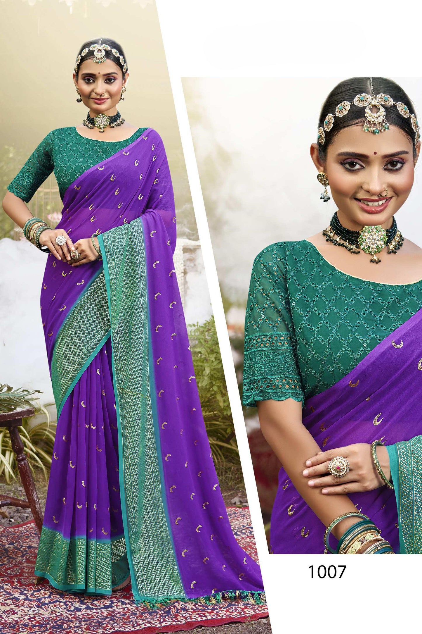 Chandra Kon Light Georgette Saree – Graceful Flow with Elegant Design for a Refined Look (8 Colours Available).