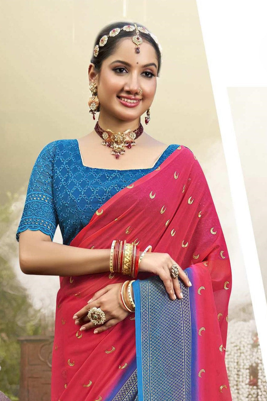 Chandra Kon Light Georgette Saree – Graceful Flow with Elegant Design for a Refined Look (8 Colours Available).