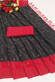 Samarthya Black Red Saree with Padding Concept