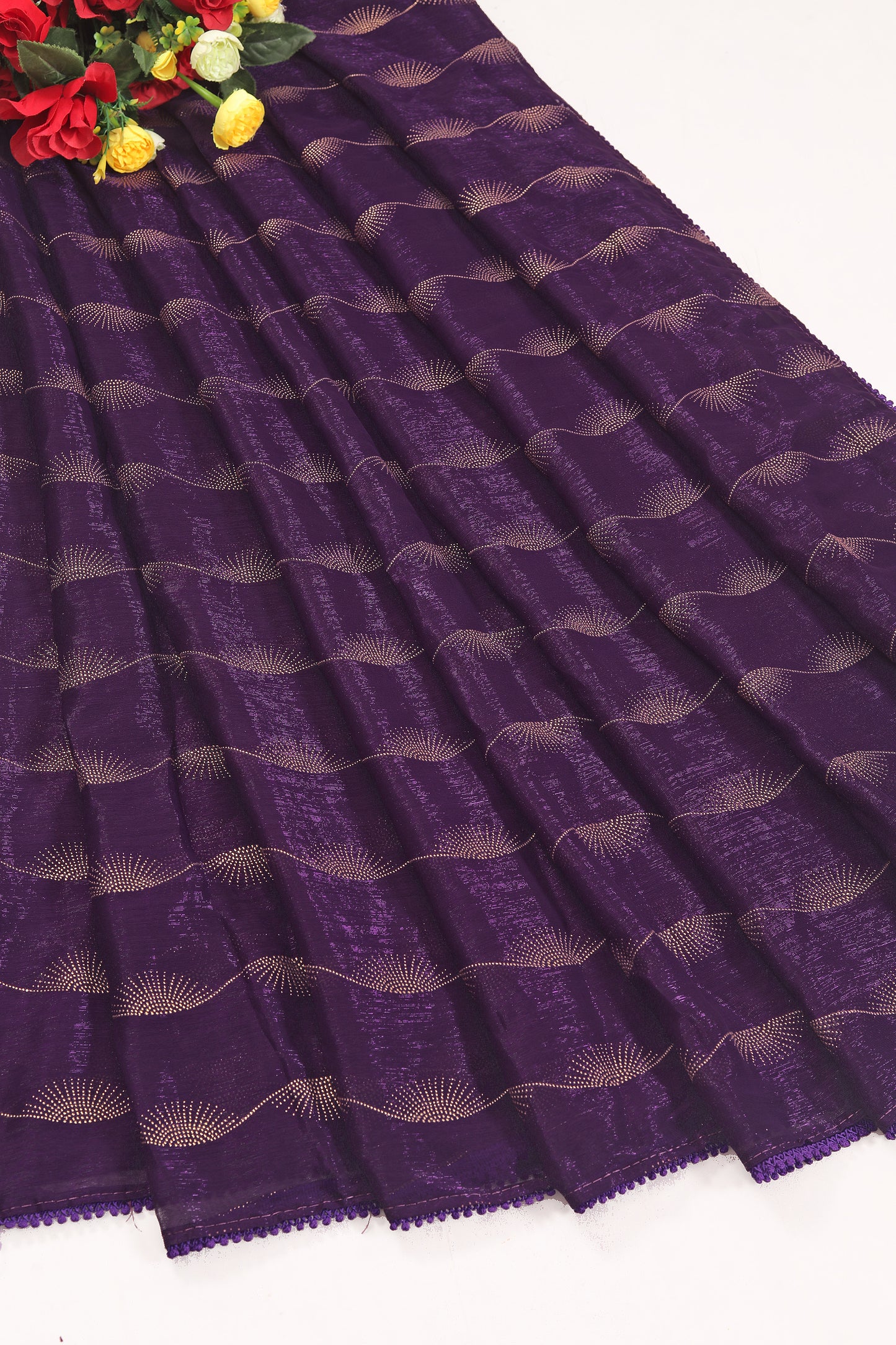 Omega Chiffon Saree with Tone to Tone Matching.