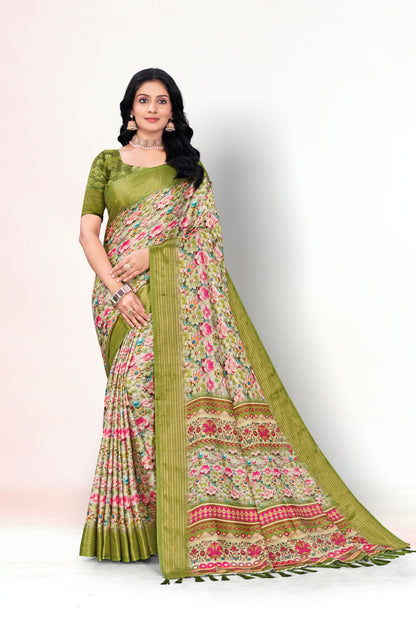 Jasmine Elegance Polyester Saree – Simplistic Beauty with a Modern Edge**