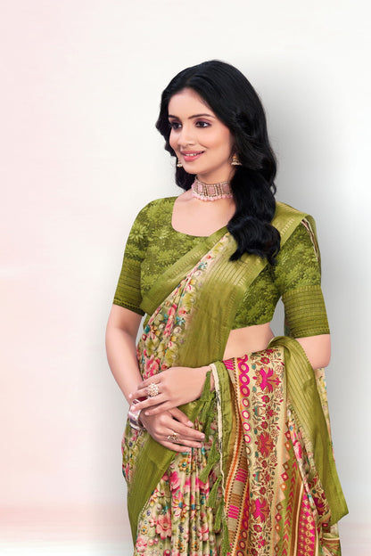 Jasmine Elegance Polyester Saree – Simplistic Beauty with a Modern Edge**