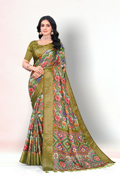 Jasmine Elegance Polyester Saree – Simplistic Beauty with a Modern Edge**