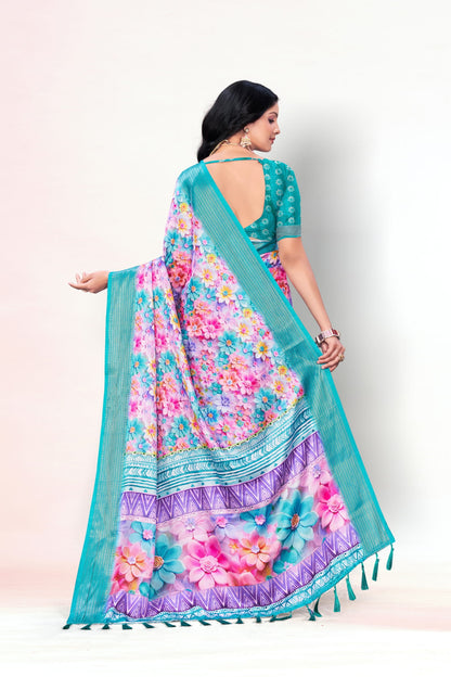 Jasmine Elegance Polyester Saree – Simplistic Beauty with a Modern Edge**