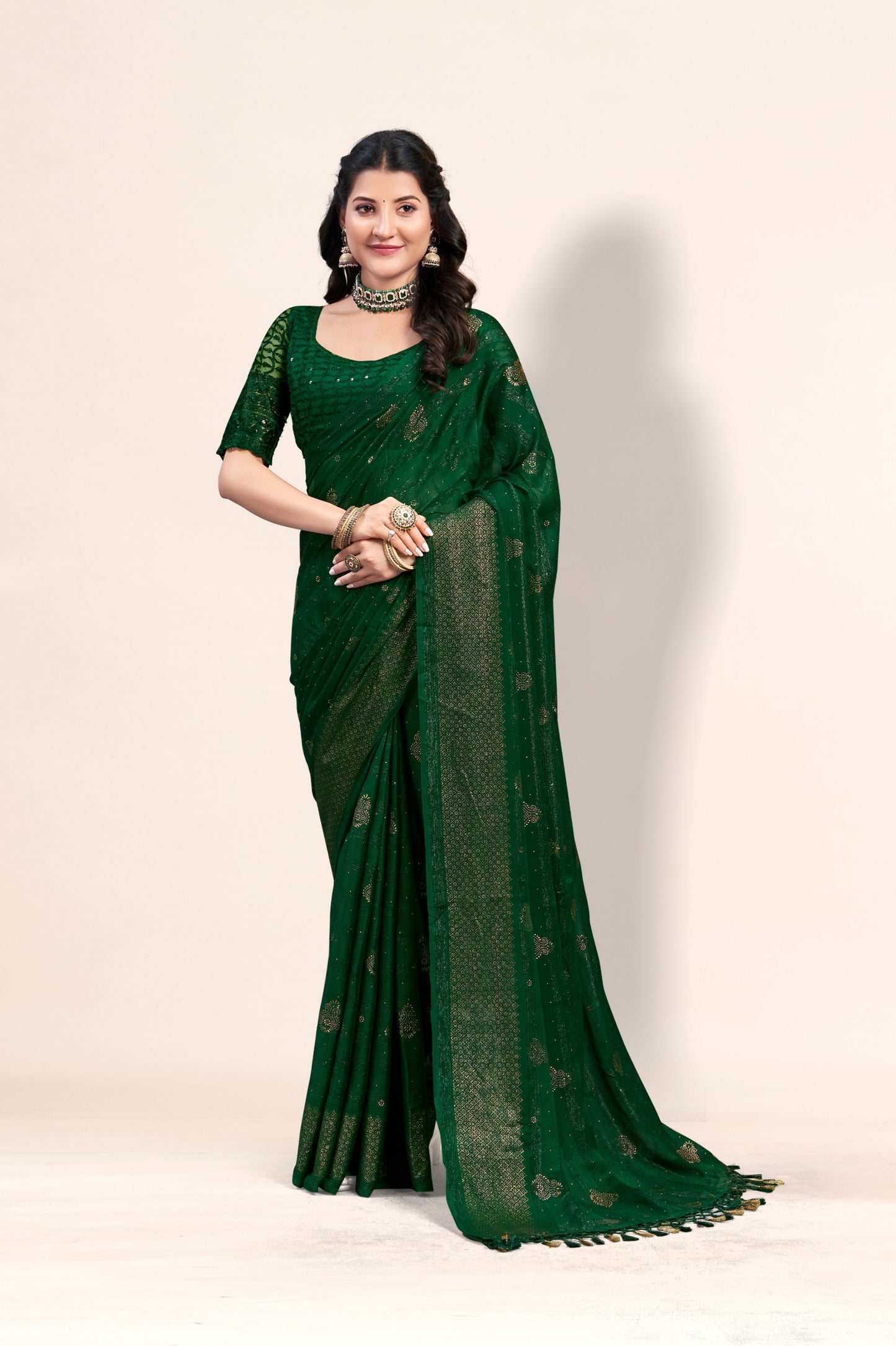 Shubhnamastu Multicolor Jari Patta Saree with Elegant Design (8 Colours Available). *