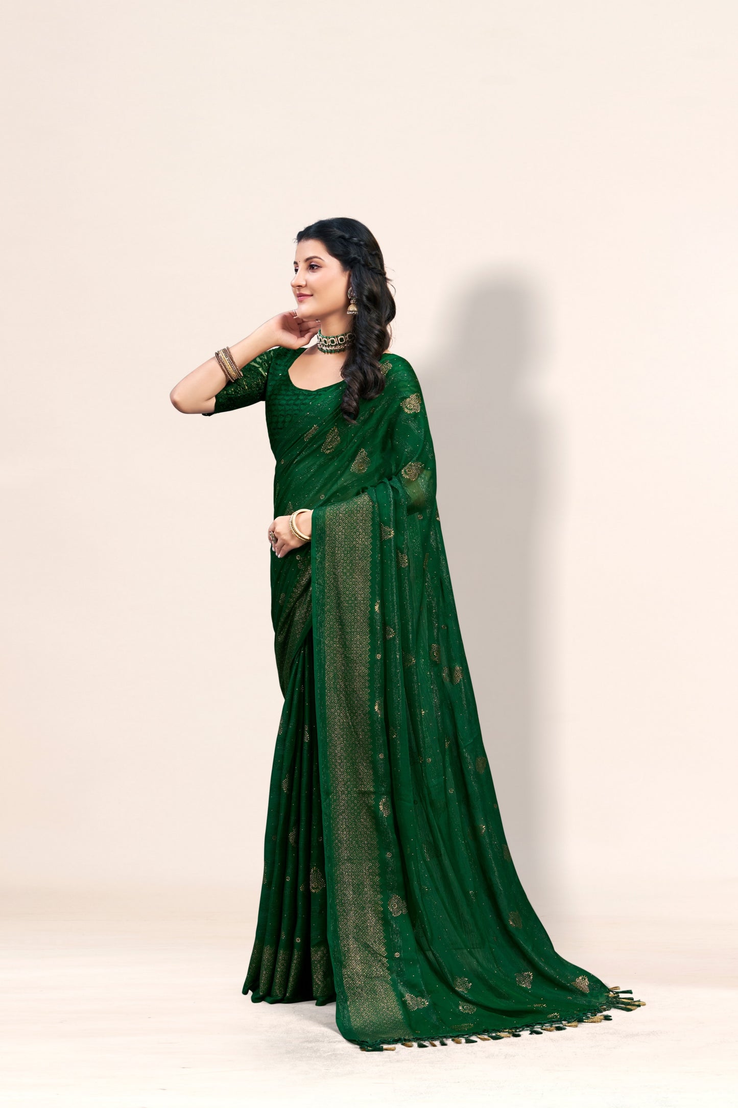 Shubhnamastu Multicolor Jari Patta Saree with Elegant Design (8 Colours Available). *