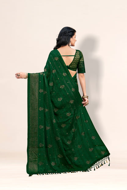 Shubhnamastu Multicolor Jari Patta Saree with Elegant Design (8 Colours Available). *