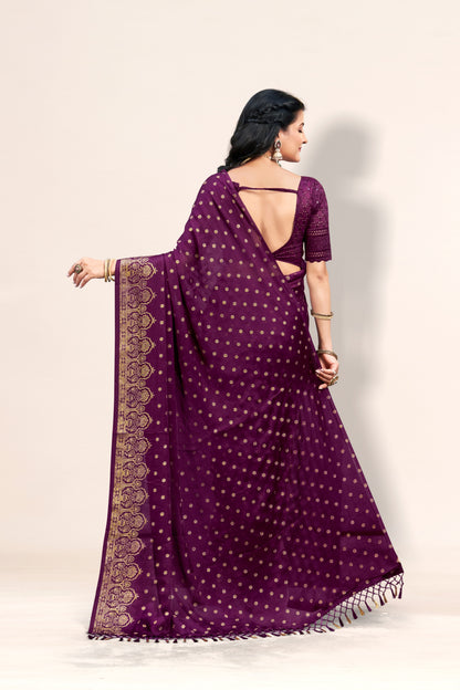 Ramrasiyan Georgette Saree with Cotton Blouse ( 3 Colours)