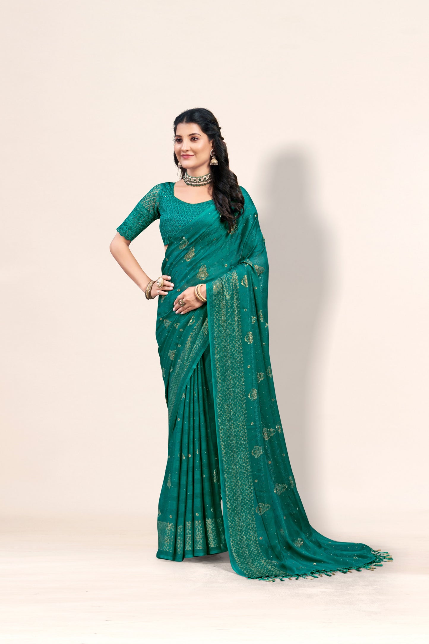 Shubhnamastu Multicolor Jari Patta Saree with Elegant Design (8 Colours Available). *