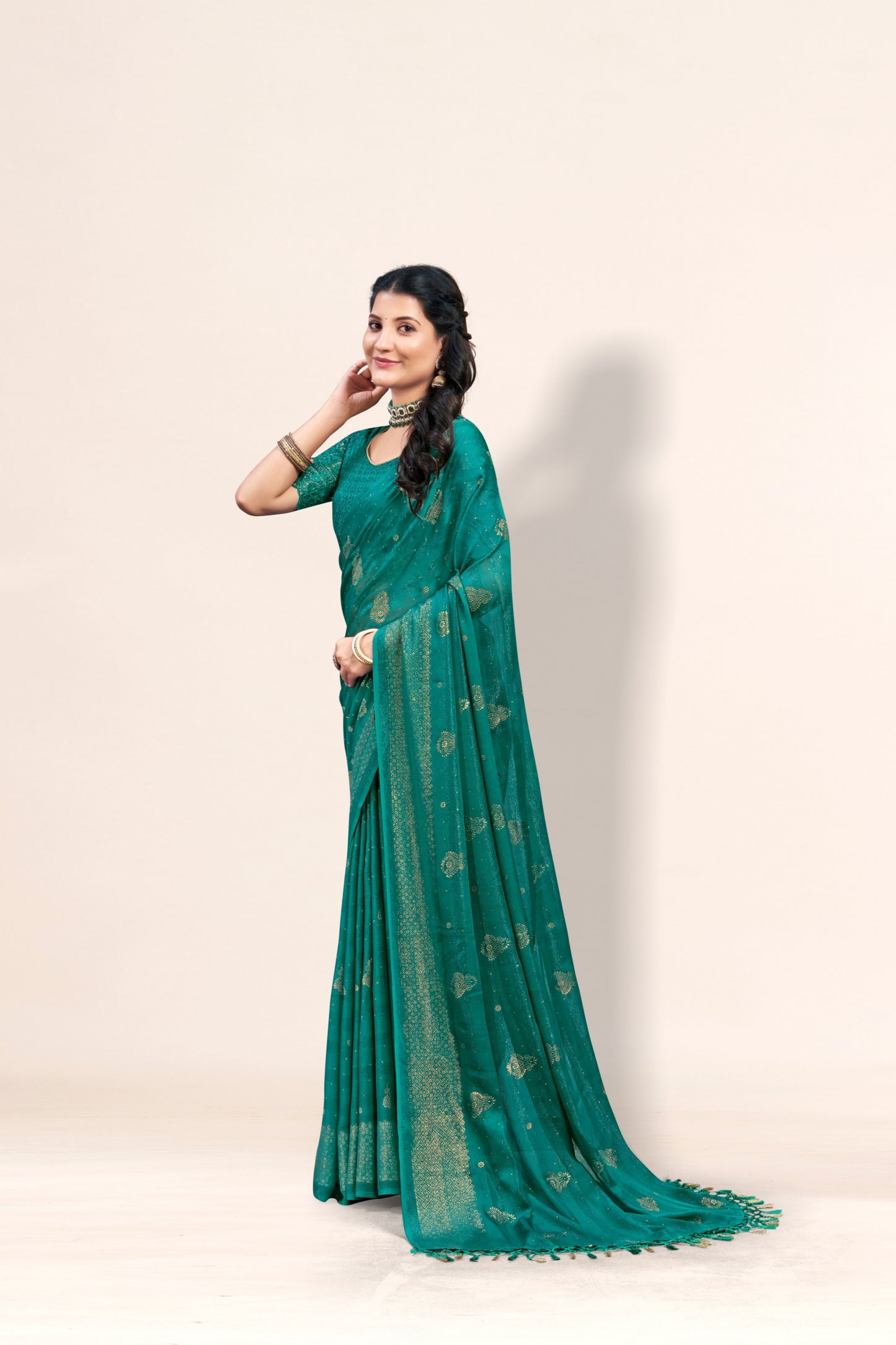 Shubhnamastu Multicolor Jari Patta Saree with Elegant Design (8 Colours Available). *