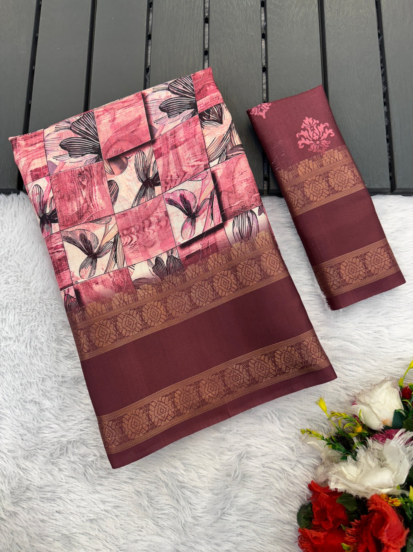 Orchid Beauty with Elegant Polyester Fabric – Redefine Grace!