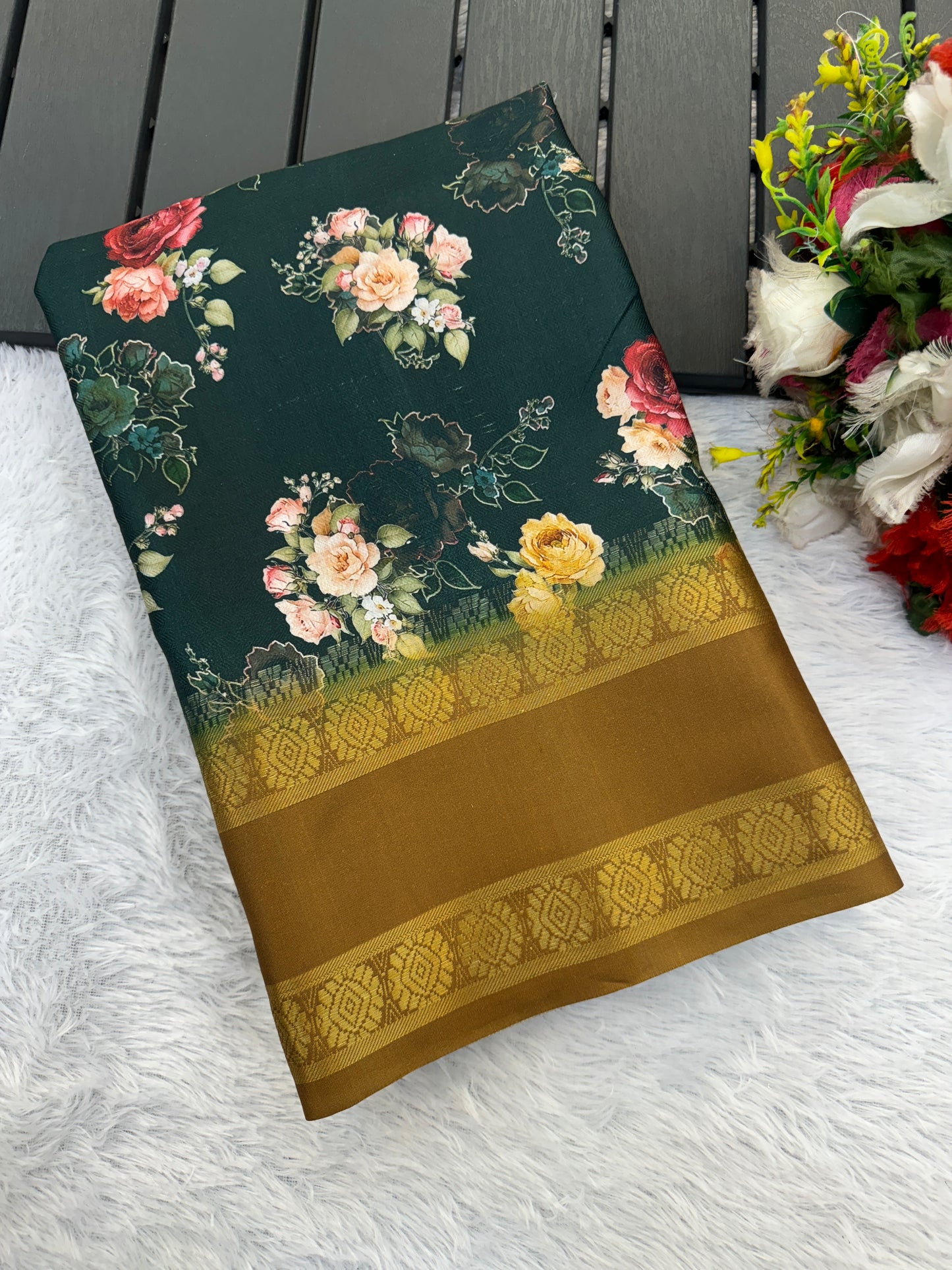 Orchid Beauty with Elegant Polyester Fabric – Redefine Grace!