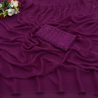 Azure Beauty with Zomato Dark Tone-to-Tone Fabric – Sophisticated & Stylish!(Zomato Dark Chanderi tone to tone)