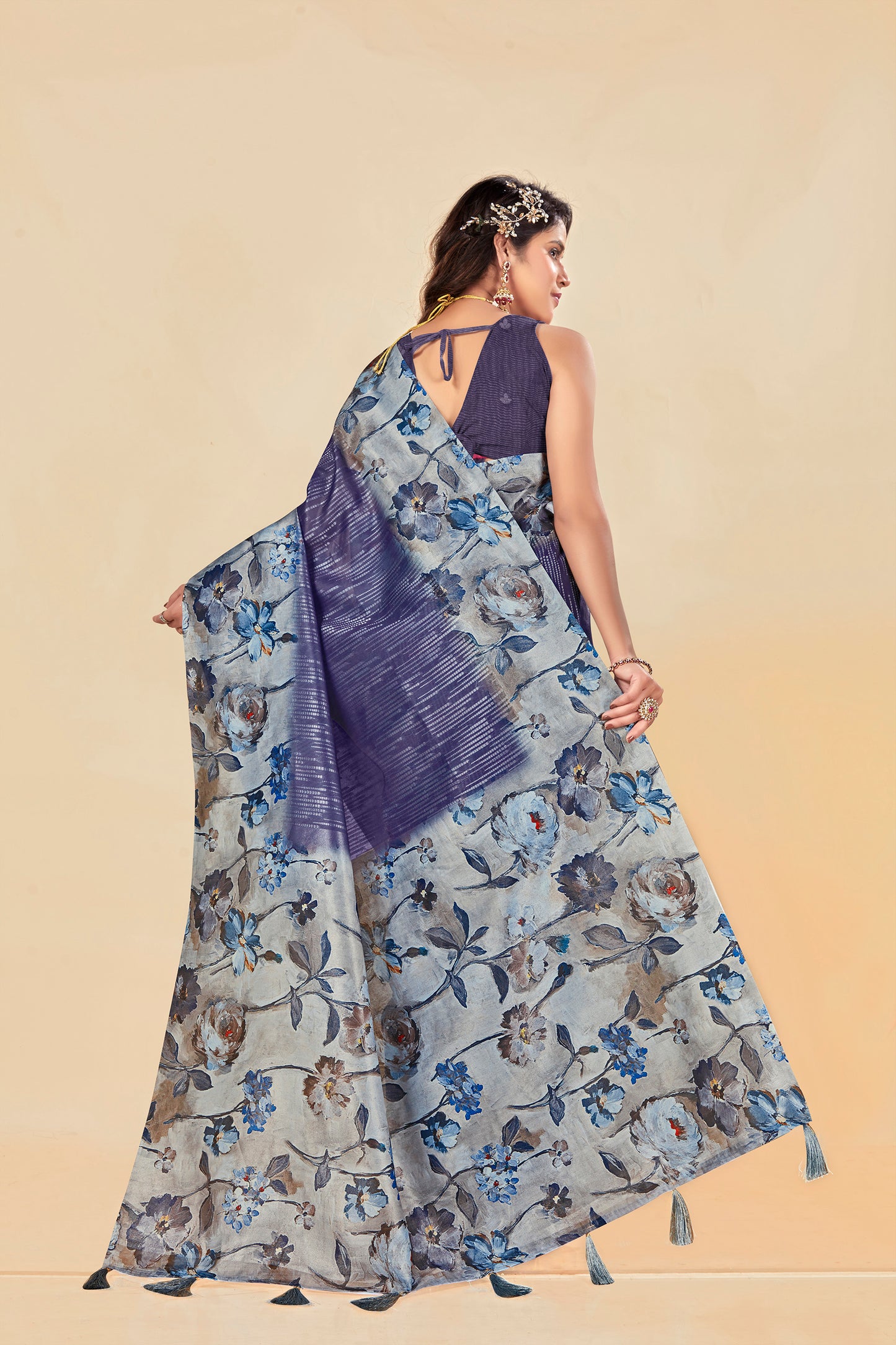 Malabar Multicolour Jacquard Saree with Elegant Digital Print 4 (8 Colours Available).