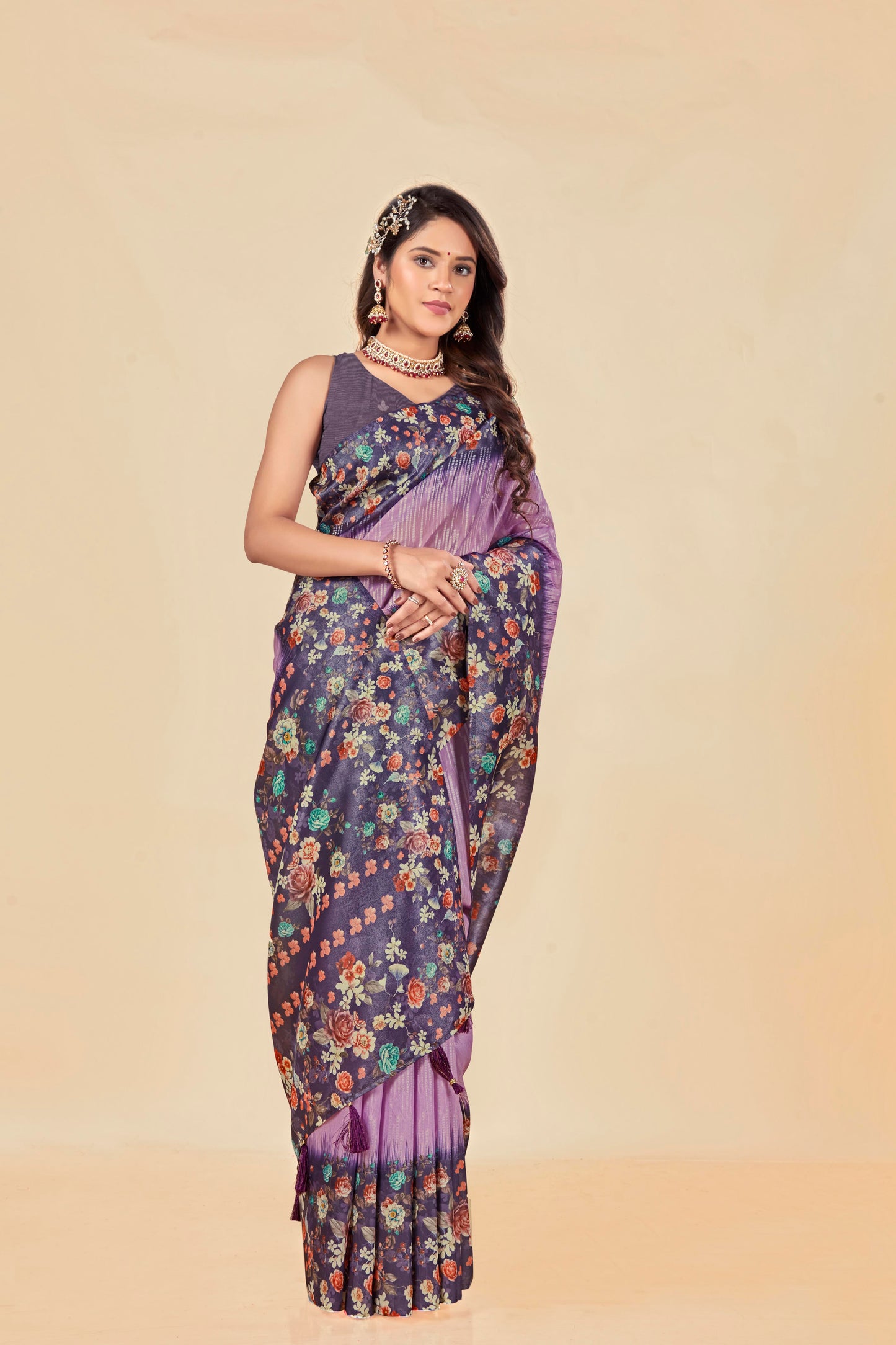 Malabar Multicolour Jacquard Saree with Elegant Digital Print 4 (8 Colours Available).