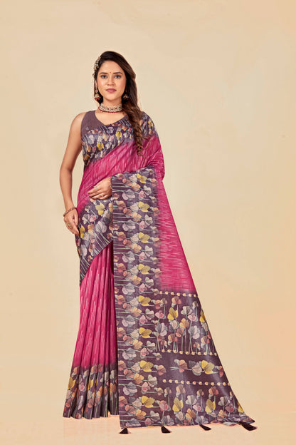 Malabar Multicolour Jacquard Saree with Elegant Digital Print 4 (8 Colours Available).