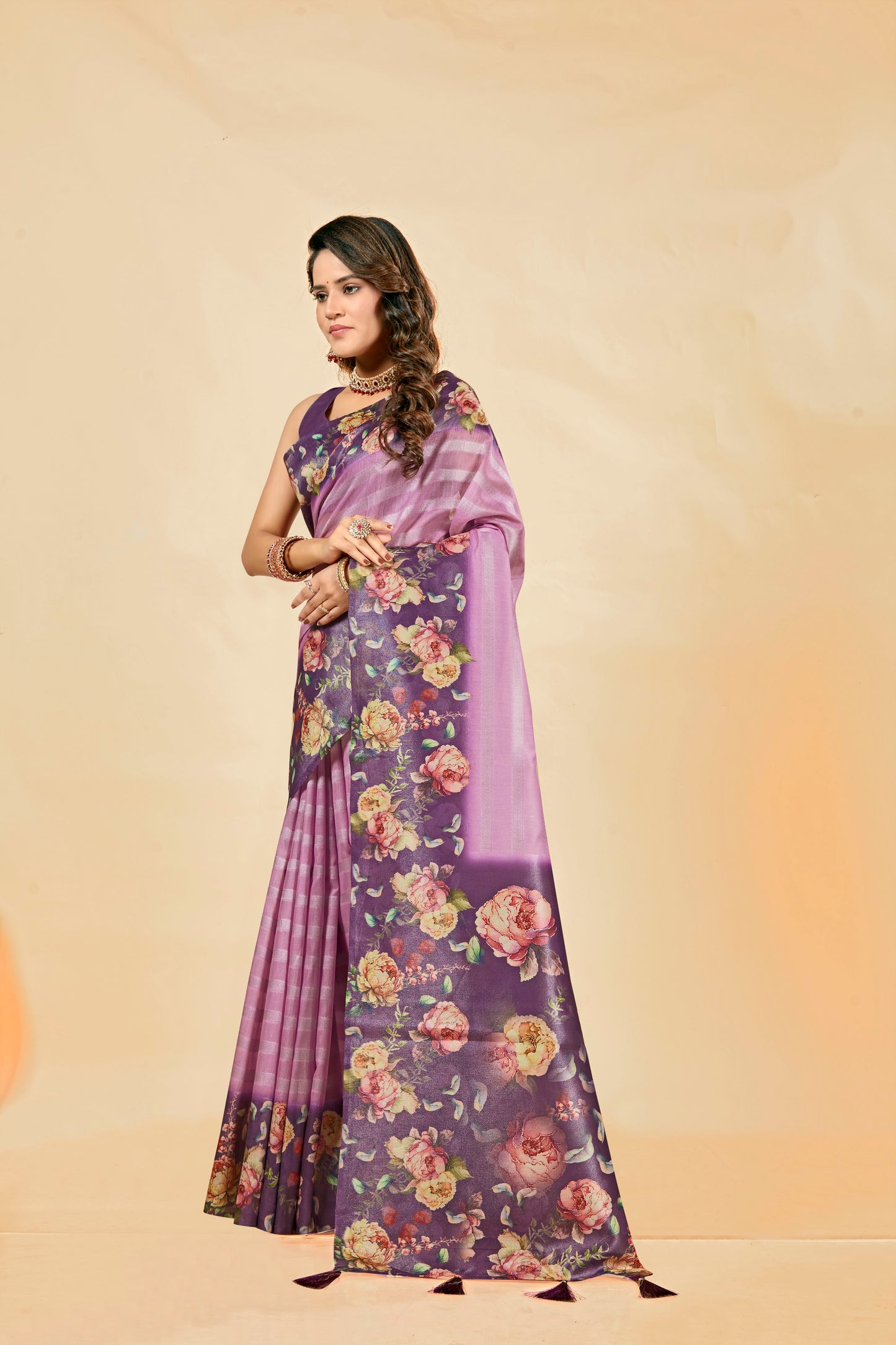 Malabar Multicolour Jacquard Saree with Elegant Digital Print 6.(8 Colours Available).