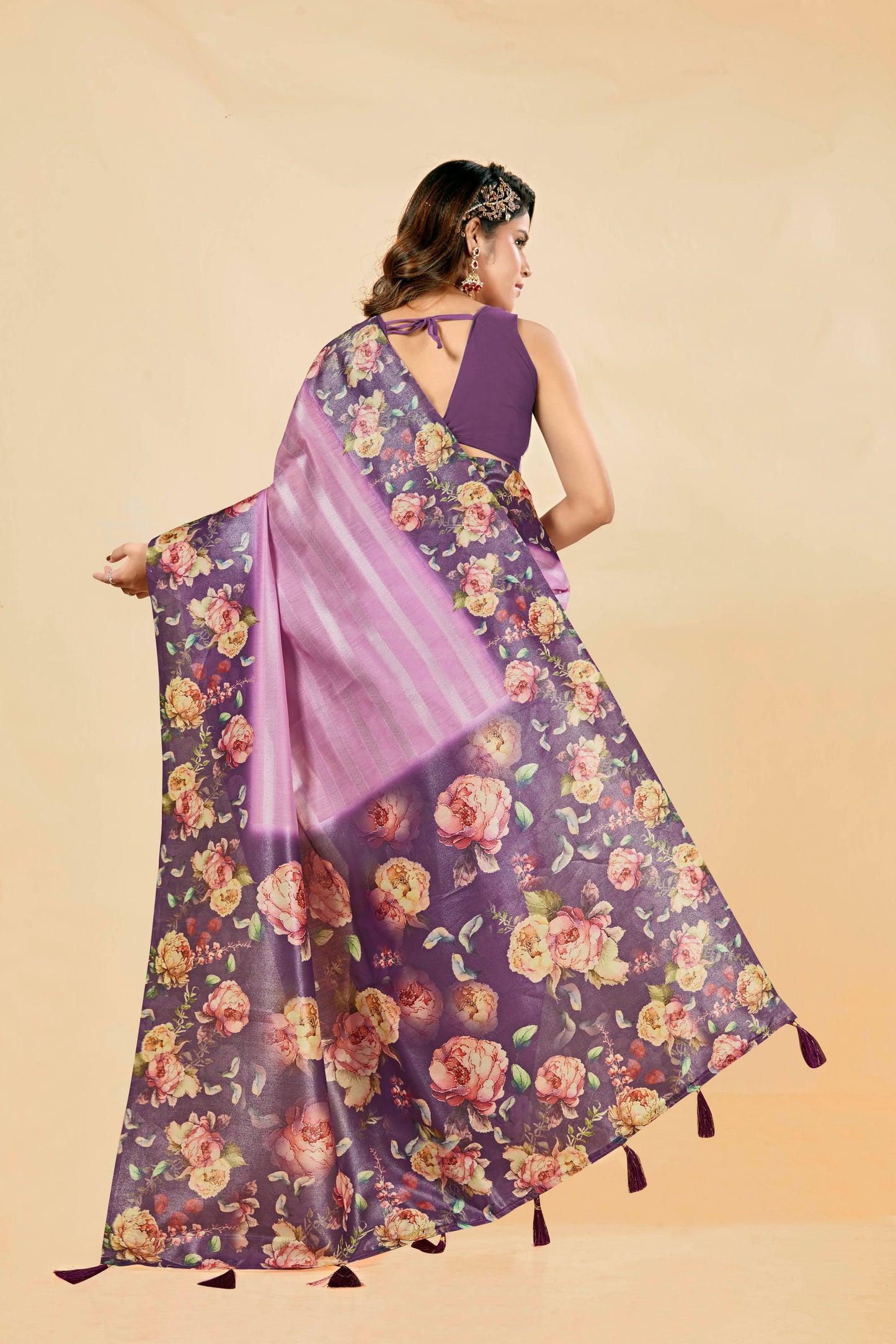 Malabar Multicolour Jacquard Saree with Elegant Digital Print 6.(8 Colours Available).