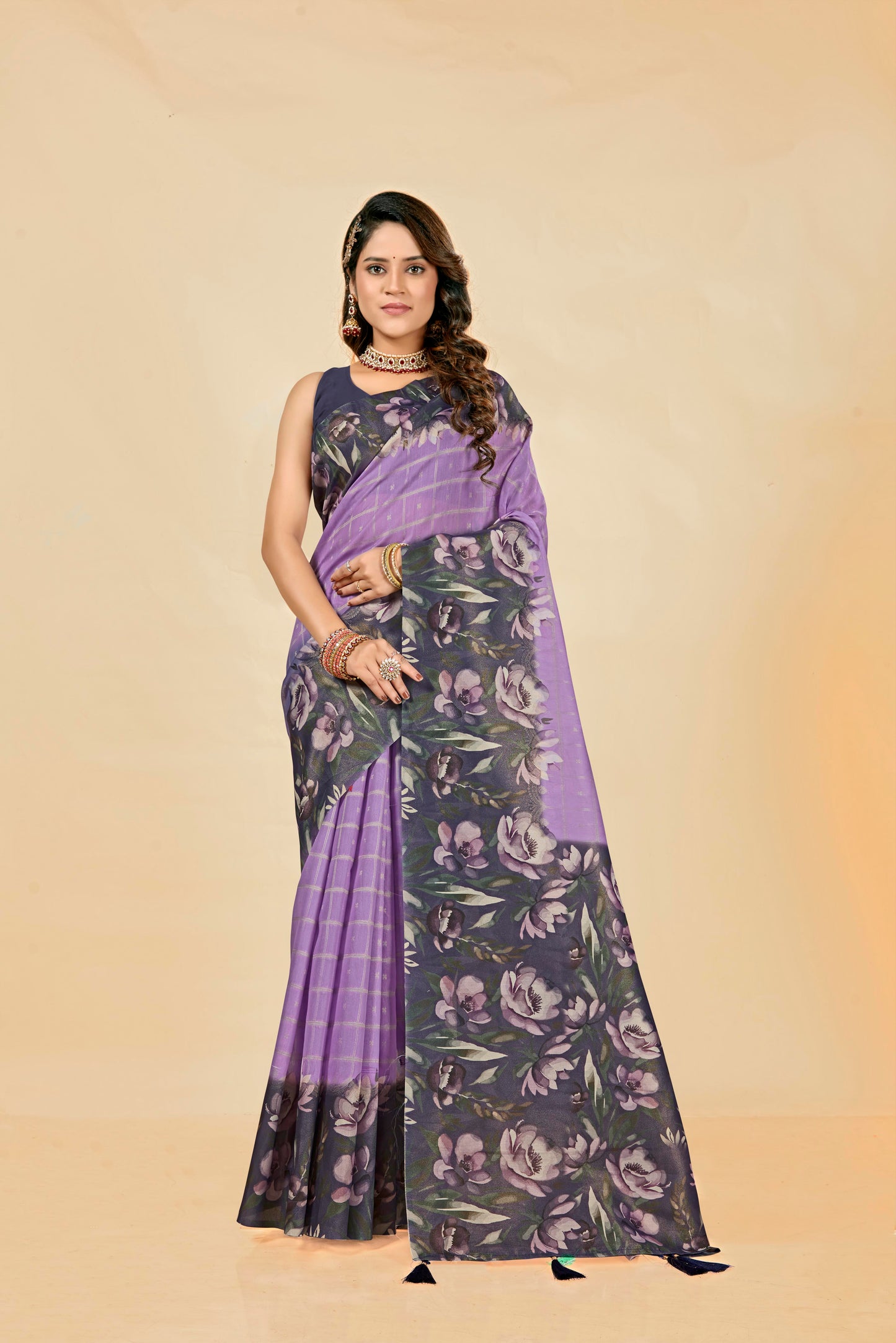 Malabar Multicolour Jacquard Saree with Elegant Digital Print 9 (8 Colours Available).