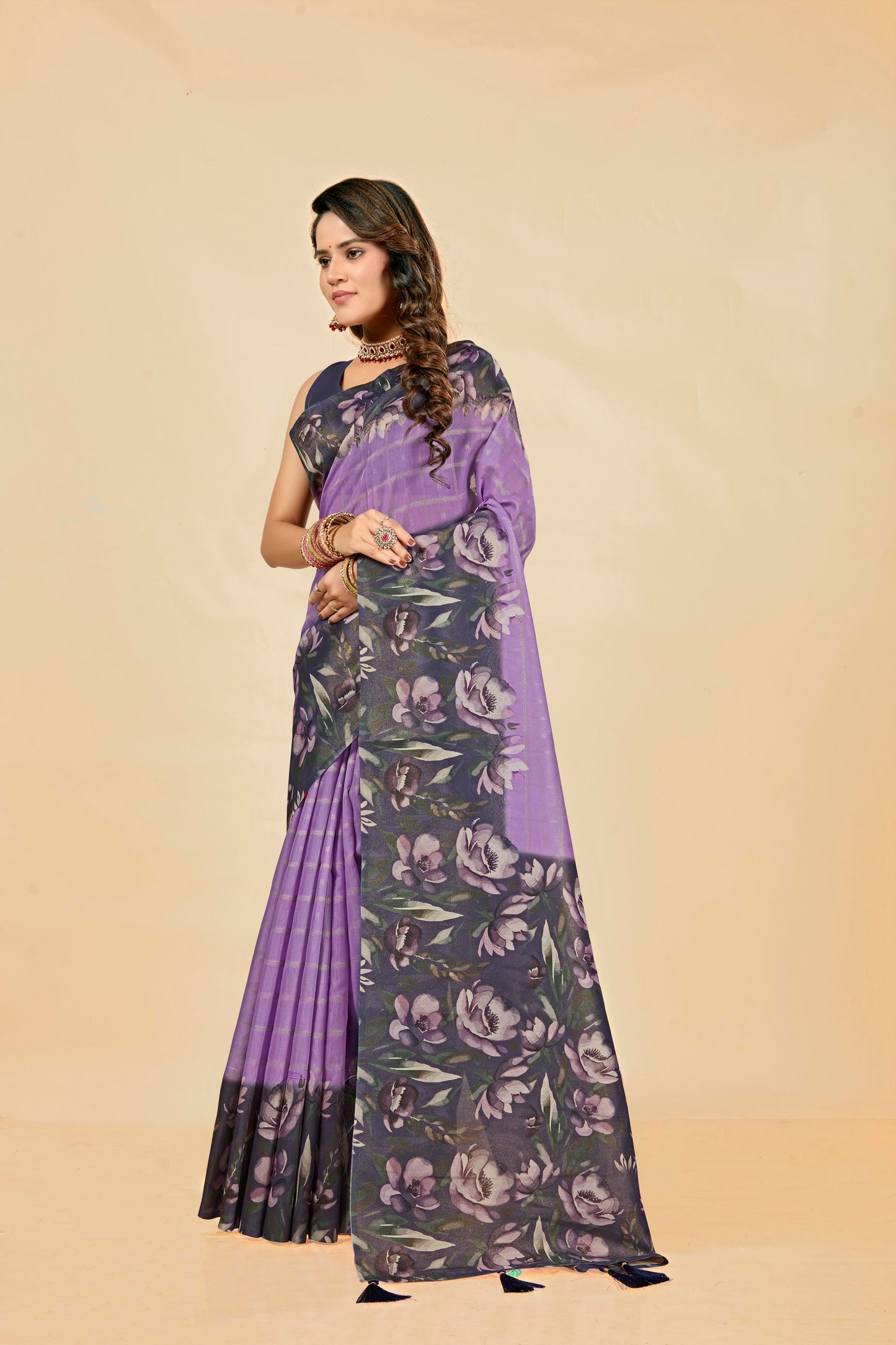 Malabar Multicolour Jacquard Saree with Elegant Digital Print 9 (8 Colours Available).