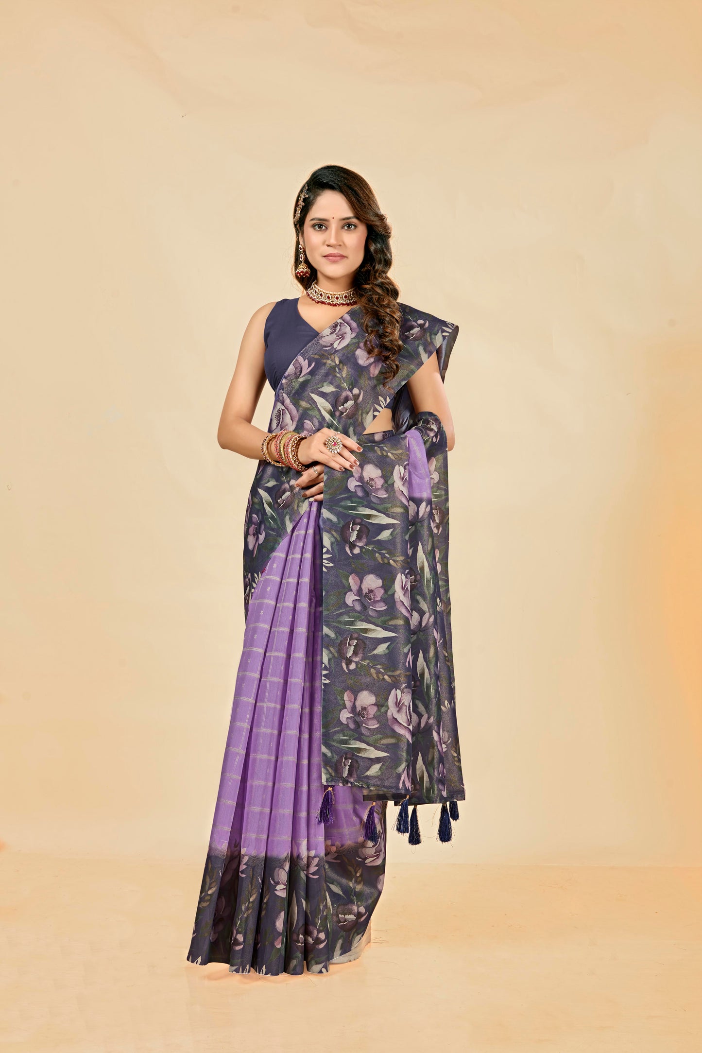 Malabar Multicolour Jacquard Saree with Elegant Digital Print 9 (8 Colours Available).