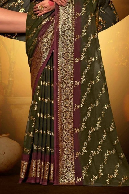 Lamha Multicolour Georgette Saree with Padding Concept (8 Colours Available)