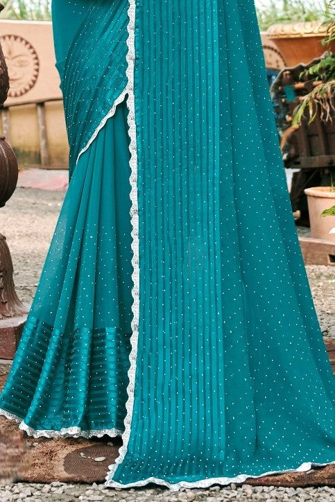 Block Deal 4 Fancy Fabric Saree with Tone to Tone Matching (8 Colours Available).