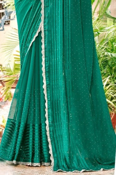 Block Deal 4 Fancy Fabric Saree with Tone to Tone Matching (8 Colours Available).