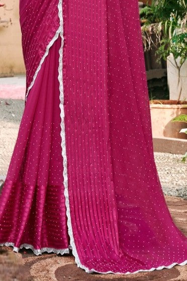 Block Deal 4 Fancy Fabric Saree with Tone to Tone Matching (8 Colours Available).