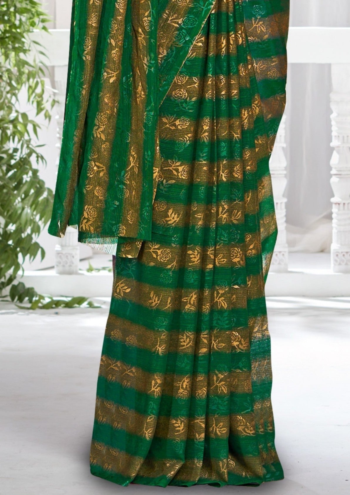 Begam 2 Multicolour Georgette Saree with Chanderi Blouse and Tone Matching. (8 Colours Available).