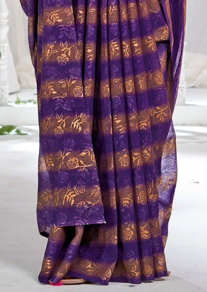 Begam 2 Multicolour Georgette Saree with Chanderi Blouse and Tone Matching. (8 Colours Available).