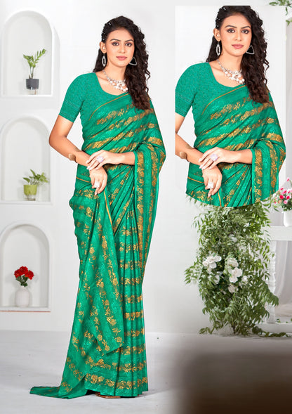 Begam 2 Multicolour Georgette Saree with Chanderi Blouse and Tone Matching. (8 Colours Available).