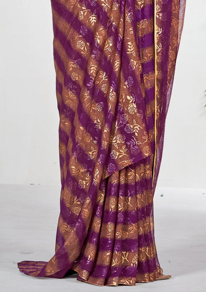 Begam 2 Multicolour Georgette Saree with Chanderi Blouse and Tone Matching. (8 Colours Available).