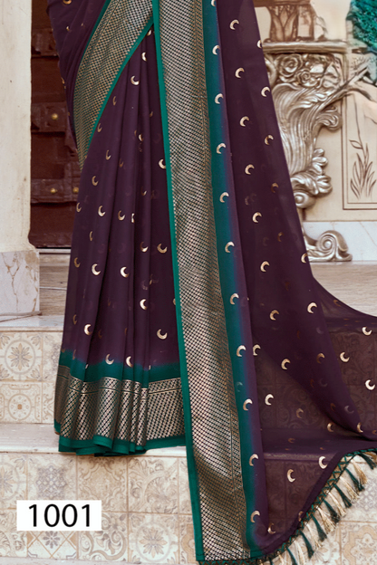 Chandra Kon Georgette Saree – Graceful Flow with Elegant Design for a Refined Look (8 Colours Available).