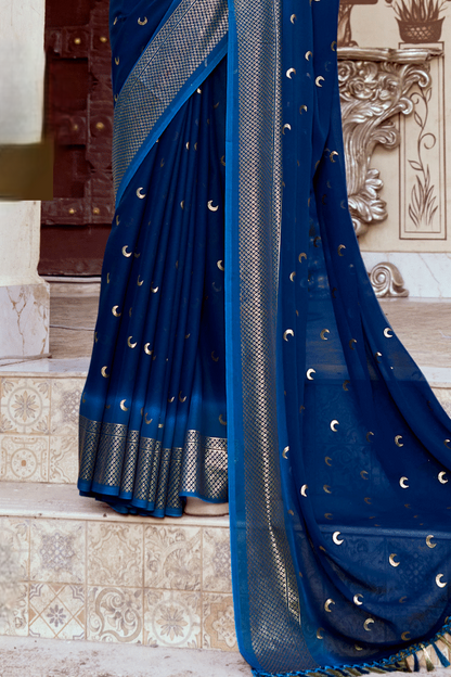 Chandra Kon Georgette Saree – Graceful Flow with Elegant Design for a Refined Look (8 Colours Available).